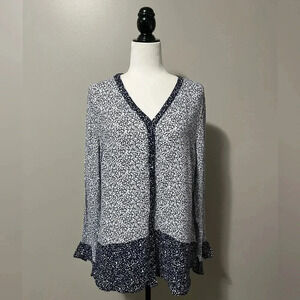 Foxcroft Daisy Ditsy Floral Blouse Button  Down Shirt